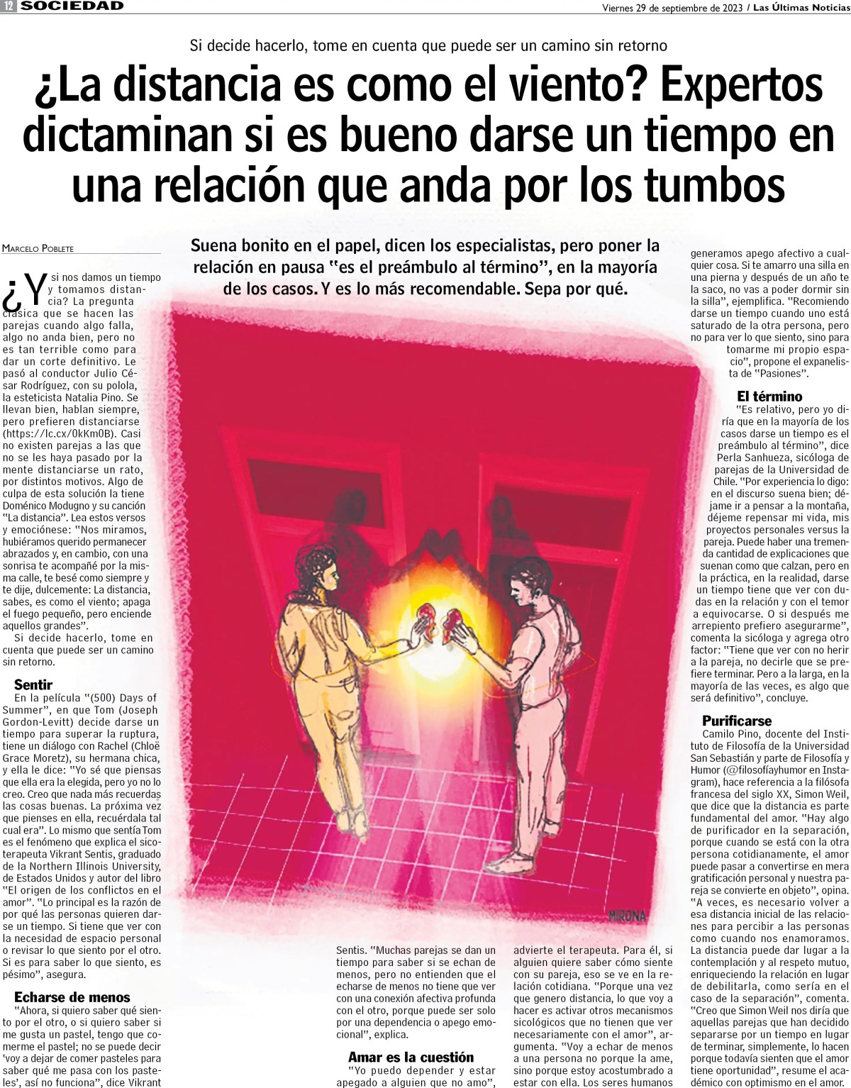 ¿La distancia es como el viento? Expertos dictaminan si es bueno darse un tiempo en una relación que anda por los&nbsp;tumbos